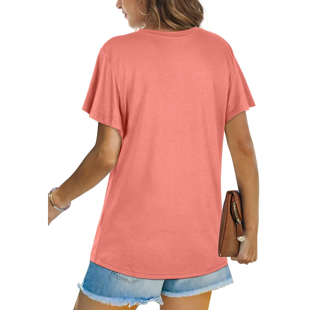 Женская футболка с круглым вырезом и коротким рукавом свободного покроя |
