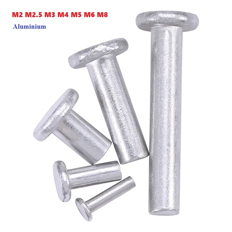 

Алюминиевые заклепки с плоской головкой M2 M2.5 M3 M4 M5 M6 M8 Круглая твердая заклепка Самозатыкающаяся заклепка Гвоздовой болт