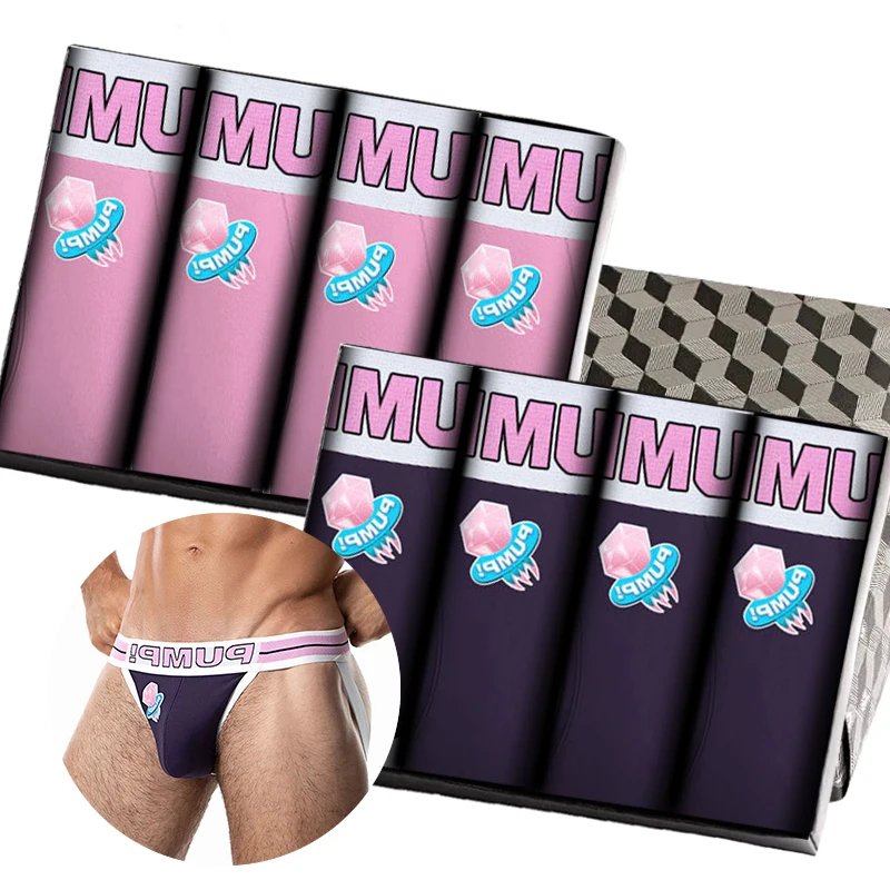 

8Pcs Comfortable Men's Thong And G String Man Underpants Ins Style Ice Silk Tanga Sexy Men Underwear Jockstrap Panties Langerie