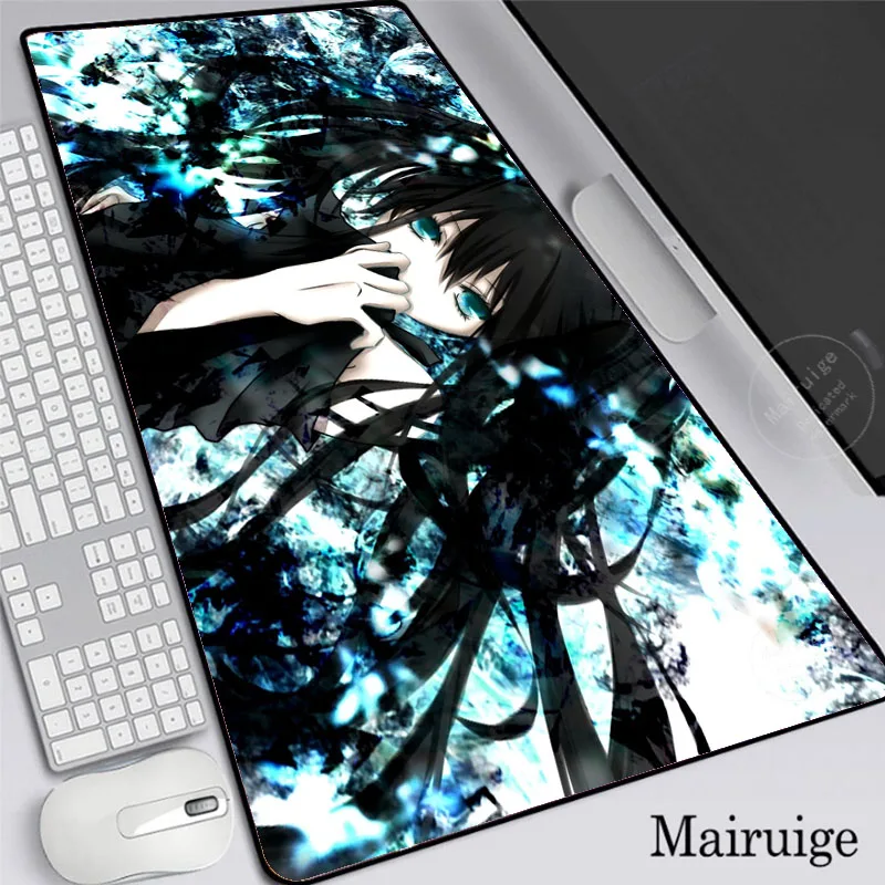 

Anime Black Rock Shooter Large Gaming Mouse Pad Laptop Keyboard Mousepad Notbook Computer PC Accessories Game Mousemat Mats Csgo