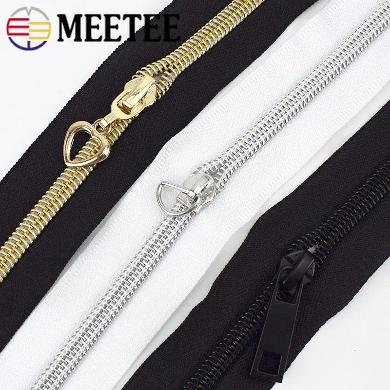 Meetee 5/10Meters 5# Nylon Coil Code Zippers Decoration Zipper Sliders Garment Sewing Zip Bags Zips Puller Accessories | Дом и сад