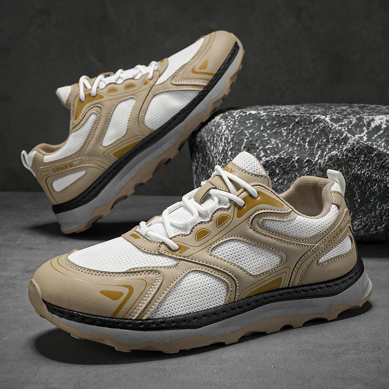 Туфли мужские на толстой подошве дышащие с высоким голенищем модные всесезонные