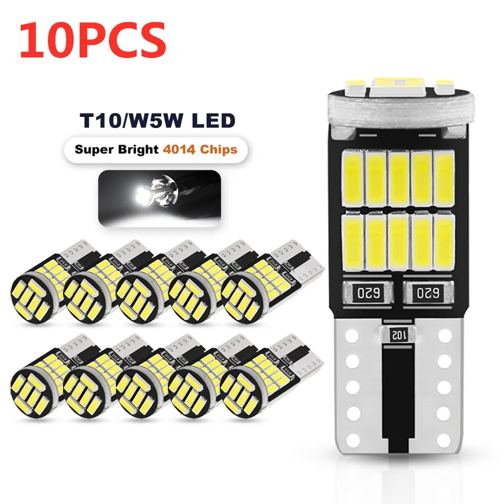

2/10 Шт. T10 W5W 194 501 LED Canbus Без Ошибок, Для Внутреннего Освещения Автомобиля, 26 SMD 4014 Чипов, Чисто Белый Свет