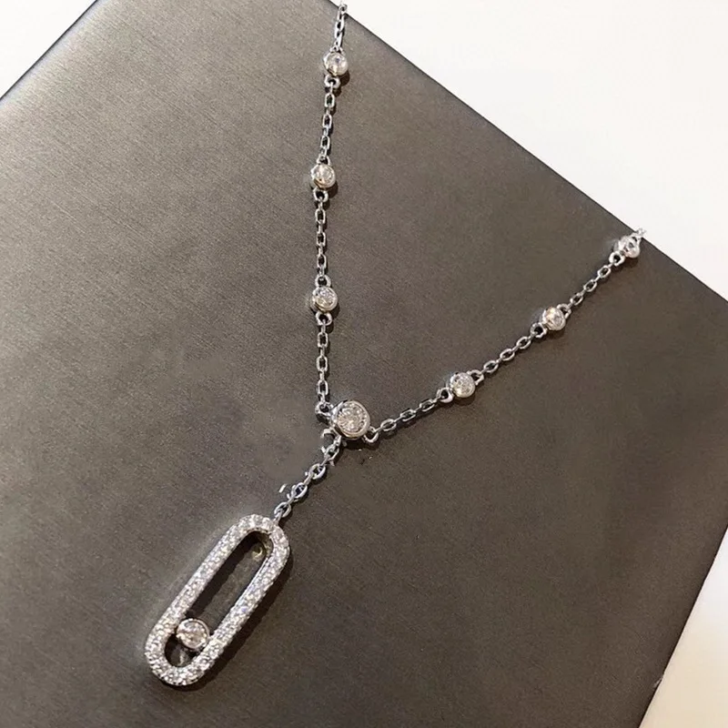 S925Серебряный гибкий ножной браслет женский летний скользящий с бриллиантами