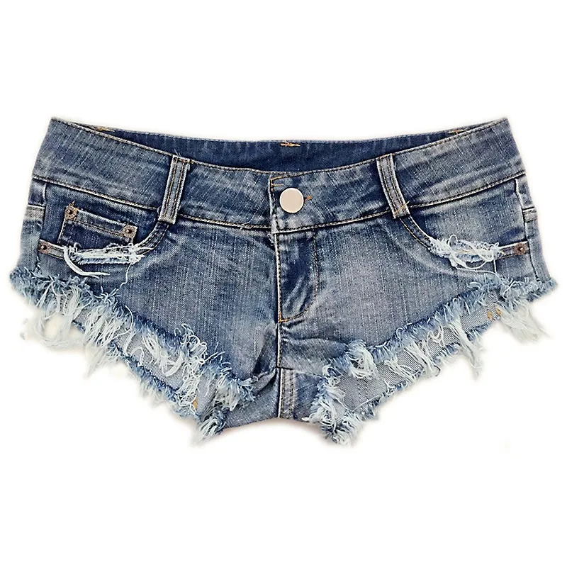 Fashion Sexy Low Waist Ripped Ladies Denim Shorts Streetwear All-match Female Three Points Hot Jeans Shorts with Pocket