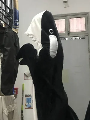 Women Whale Jumpsuit cosplay fleece winter cute sleeping bag ladies warm homewear 2022