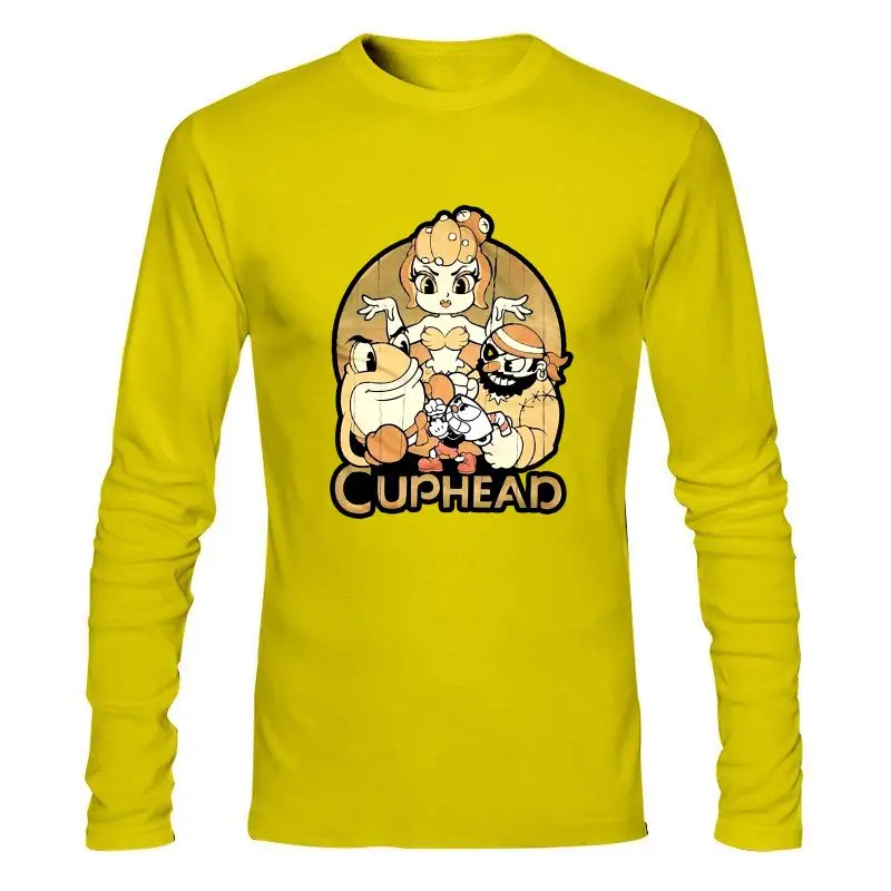 Мужская одежда новая поп! Футболки Cuphead And Boss взрослая футболка Повседневная для