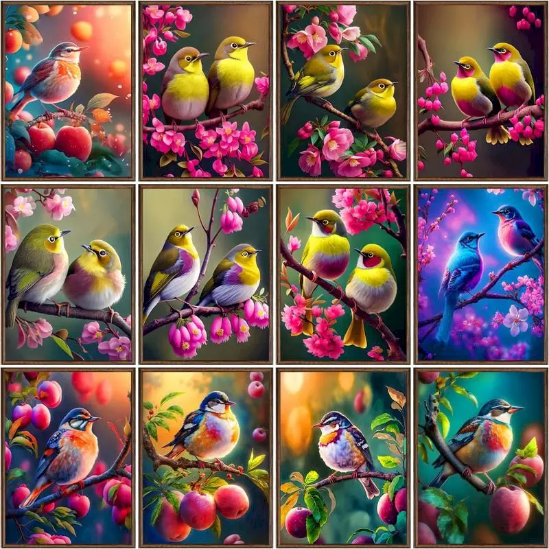 

GATYZTORY 60x75cm Painting By Number Bird Animal Diy Frame Picture By Numbers Wall Art Acrylic On Canvas Home Decoration