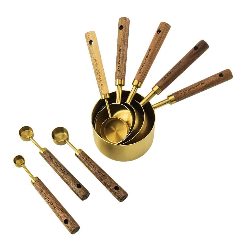 

8 шт., мерные стаканчики и ложки из нержавеющей стали