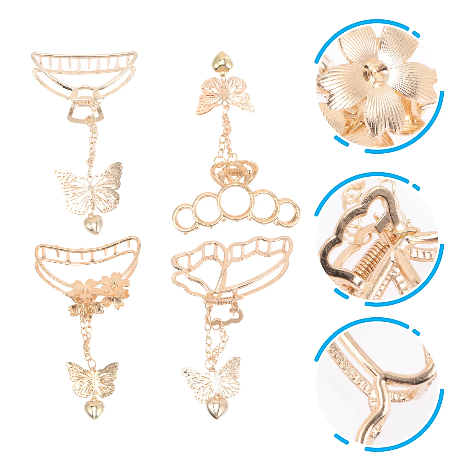 

4pcs Hair Claw Clip Alloy Hair Jaw Clamp Fashion Hair Claw Lady Headdress