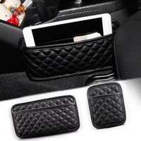 car seat crevice gap storage bag phone pu leather pocket organizer for ipad bills collection bag multifunctional car accessories