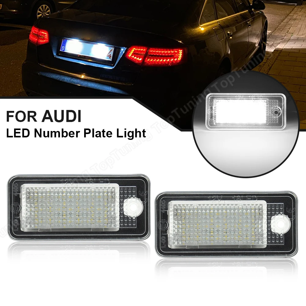 

LED Number Plate Light For Audi A3 8P A4 B6 B7 S4 RS4 A6 RS6 S6 C6 S5 Cabrio Q7 A8 S8 RS4 Avant Error Free License Plate Lamp