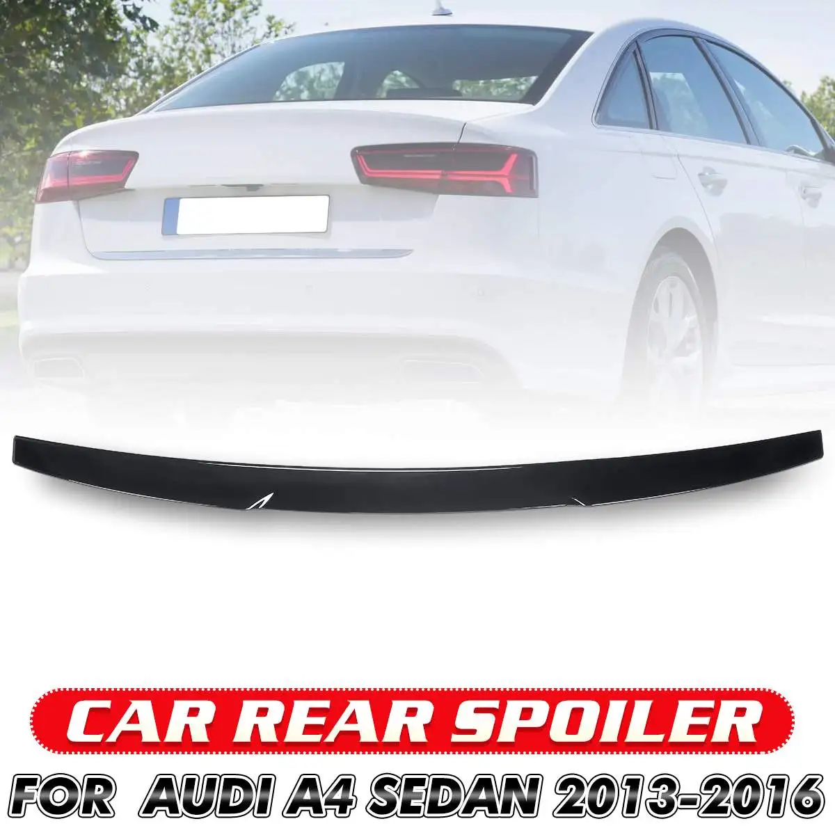 V Style A4 B8.5 Автомобильный задний спойлер крыло для AUDI седан 2013-2016 багажника губа -
