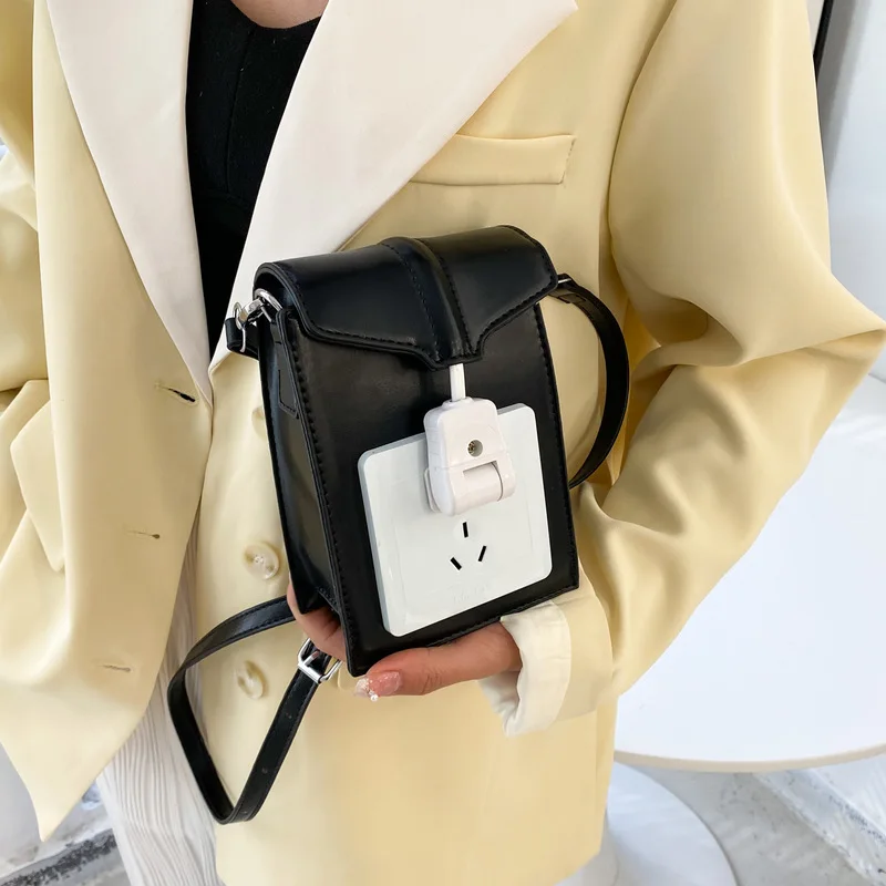 

Popular High-end Pu Leather Cute Crossbody Bag Niche Design Switch Socket Mahjong Bags Contrast Color Crossbody Bags for Women