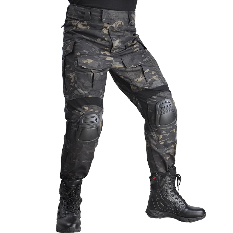 2022 New  Tactical Pants Airsoft Combat Trousers Hunting Pant Military Army Camouflage Pants with Pads Sports Breathable