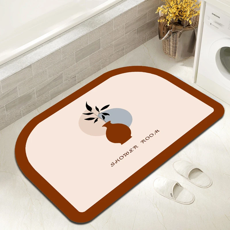 

Впитывающий Коврик для ванной в стиле ретро с цветочным принтом, ковер с диатомом, грязевой водопоглощающий коврик для ванной, быстросохнущий, нескользящий