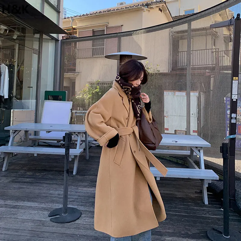 

Woolen Overcoat for Women 2022 New Winter Korean Style Mid-Length Camel Coat