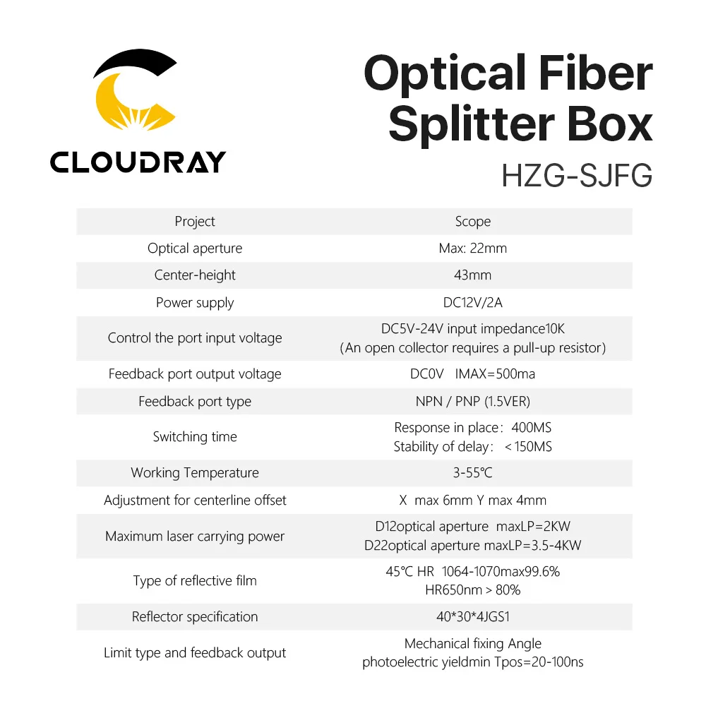 Оптоволоконный разветвитель времени QBH до D80 для оптоволоконной машины
