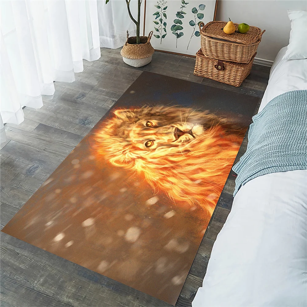 

CLOOCL Animal Lion Carpet Fashion Modern Pattern 3D Printed Flannel Carpets for Living Room Area Rug Indoor Doormats Home Decor