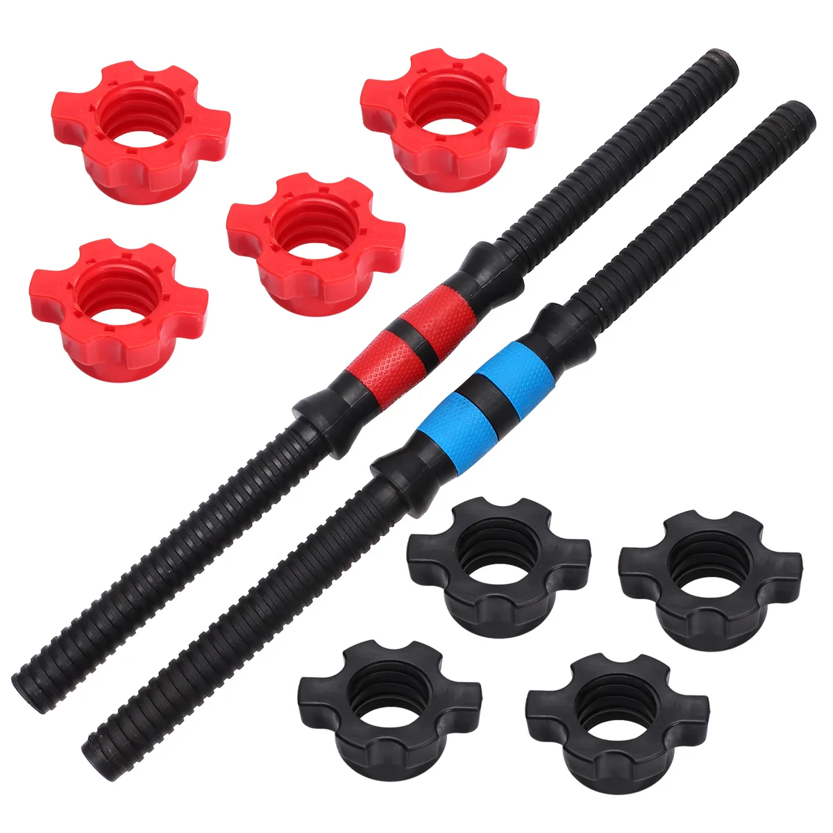 

2Pc 50cm Dumbbell Bars, Strength Training Workout Dumbbell Weightlifting Accessories with 8 Nuts for Home Exercise