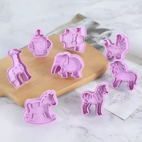 jungle safari 3d animal cookie cutter biscuit cake molds stamp fondant baking mould kids birthday party baby shower supplies