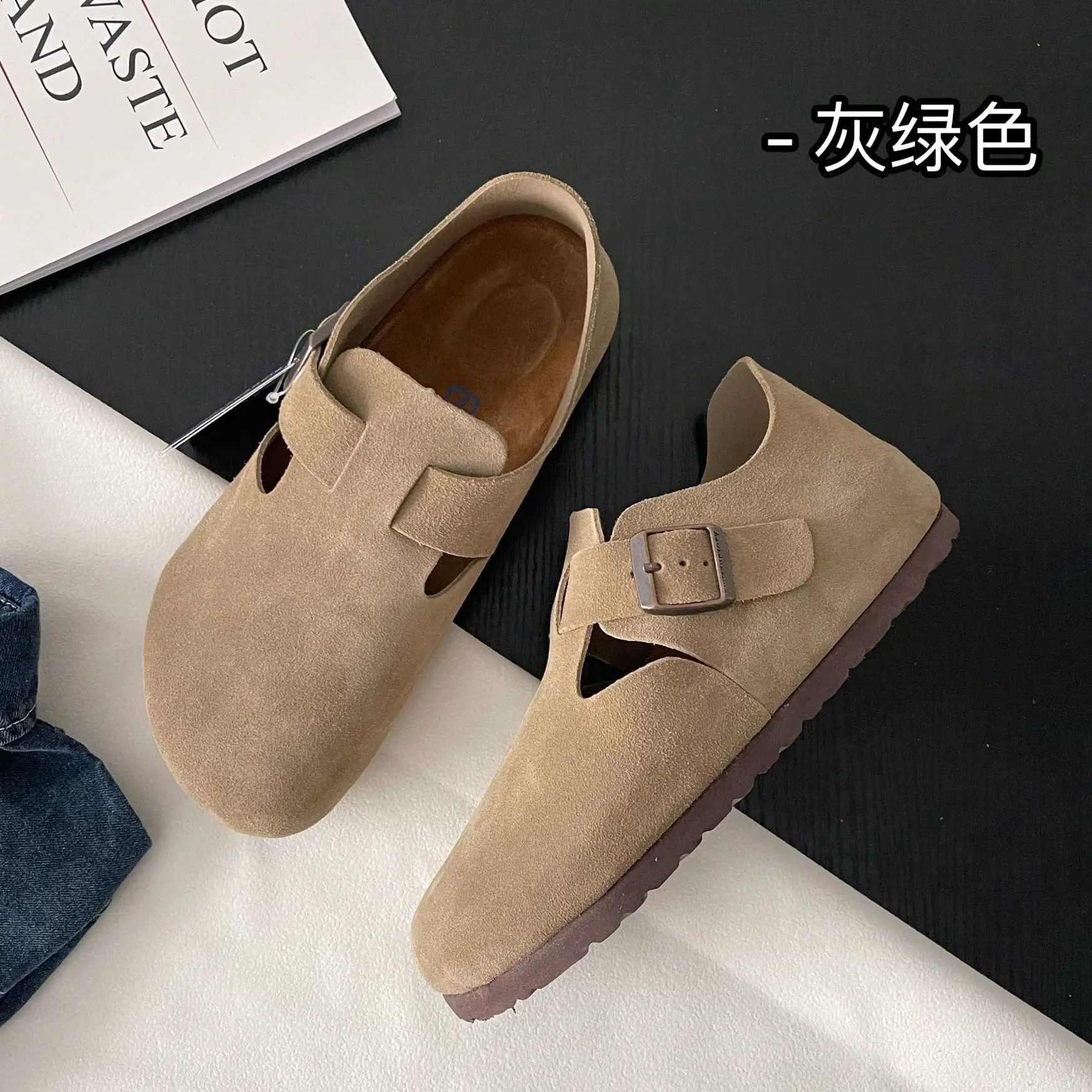 Women's Loafers Shoes 2023 New Real Leather Suede Women Sneakers Casual Outdoor Moccasins Flats Shoes Driving Slip On Flat Shoes