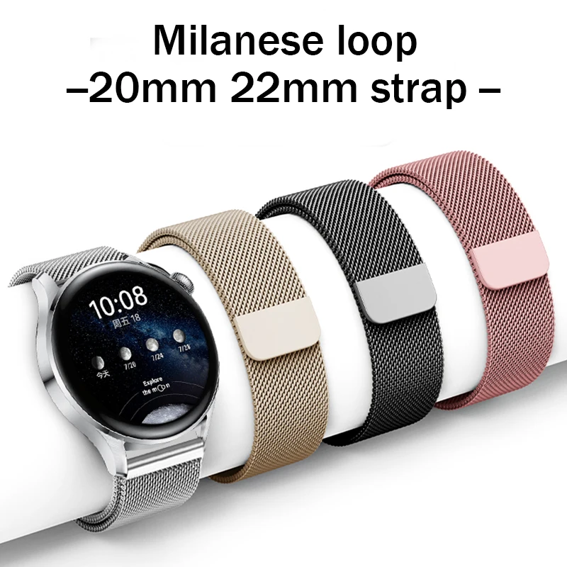 

20mm 22mm Strap For Samsung Galaxy watch 4/classic/46mm/42mm/Active 2 Gear S3 Frontier Magnetic bracelet Huawei GT/2/3/Pro band