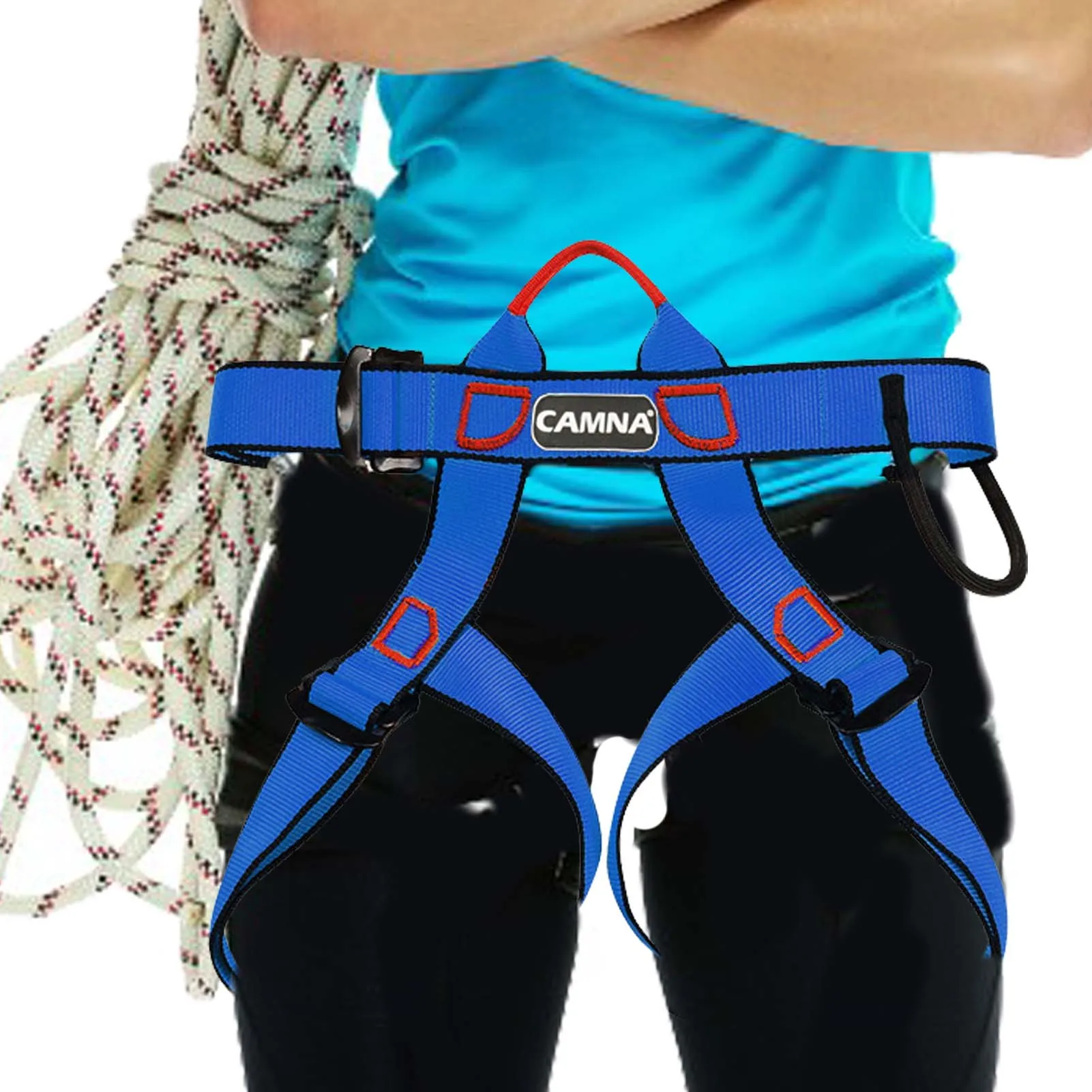 

Rock Climbing Harness Adjustable Safety Harness Thickened Wider Half Body Safety Harness For Mountaineering Fire Rescuing Rock