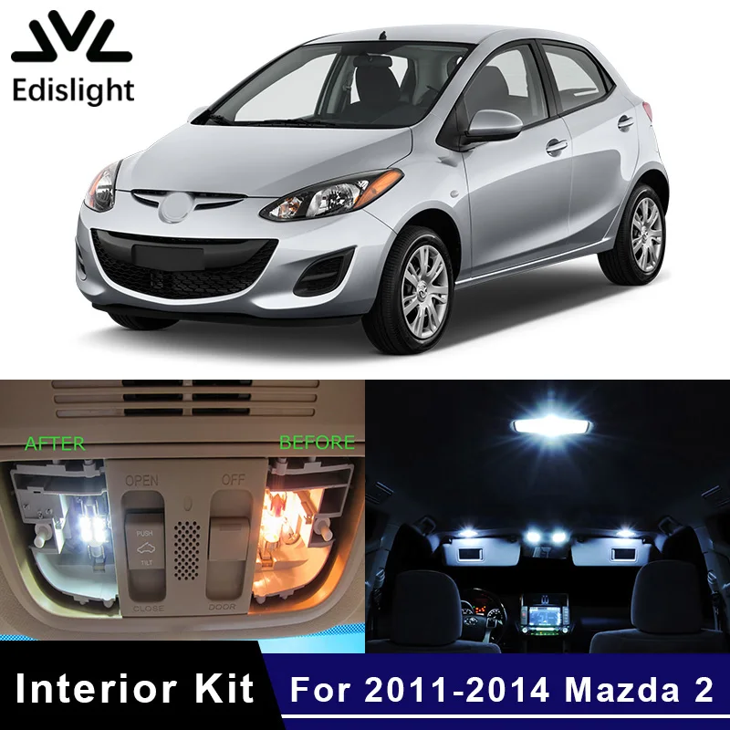 

8 шт., посылка льные лампы для салона Mazda 2 2011-2014