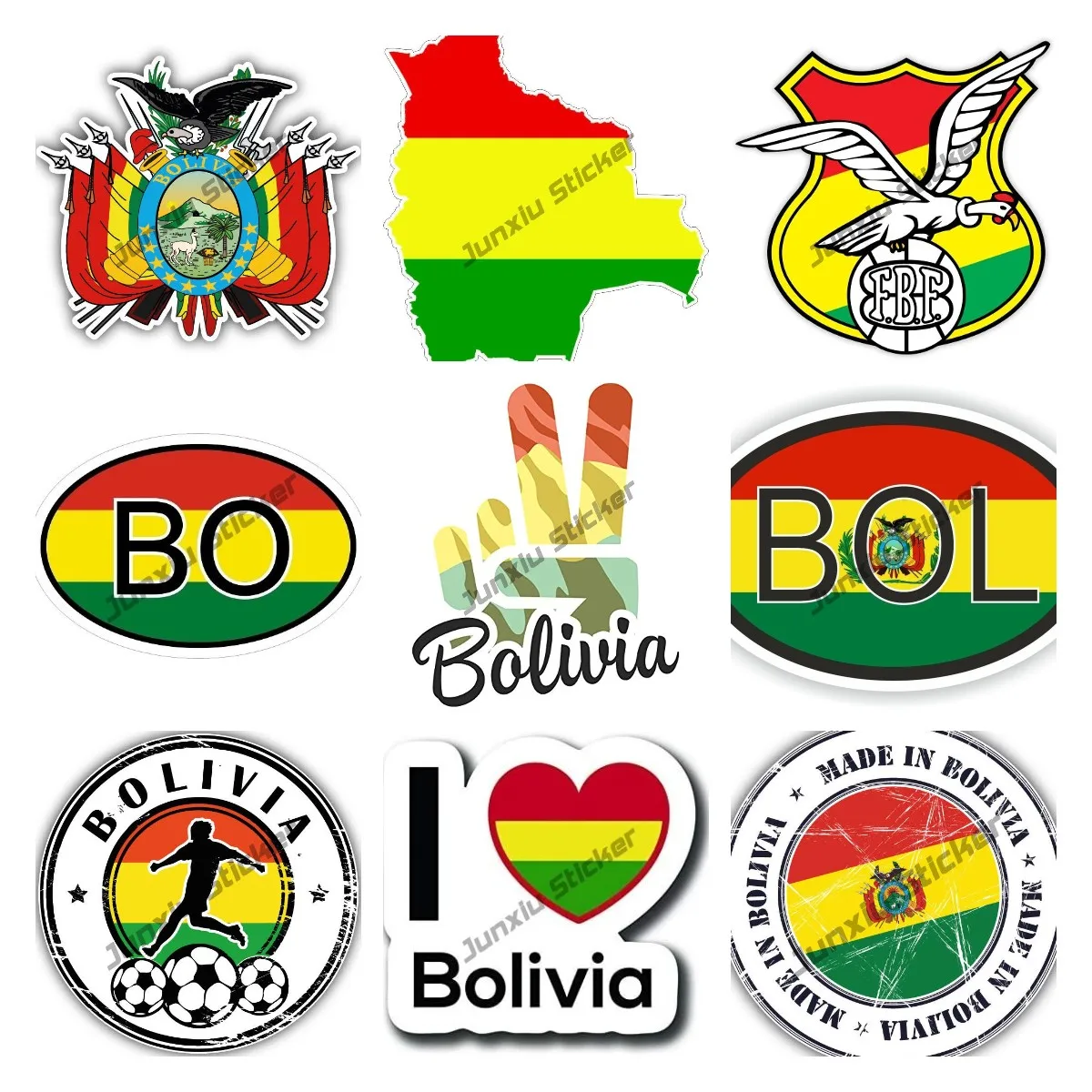 

Bolivia Coat of Arms Car Sticker Decal Bolivia BO BOL Sticker for Car Moto Map Flag Vinyl Decal Macbbook Waterproof Accessories