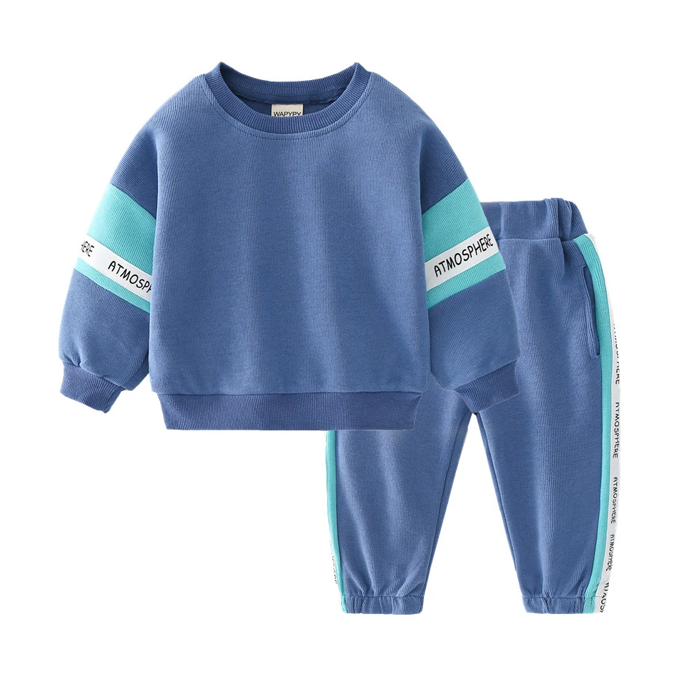 

New Autumn Children Clothes Sets Casual Patchwork Color Toddler Sets for Boys Girls 2-7Y Pullover Kids Baby Suit Unisex 2pcs