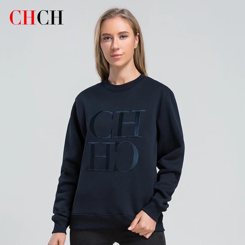 CHCH 2023 Fashion Men's and Women's Sweater 100% Cotton Embroidered Letters Soft Autumn and Winter Clothing Women's Sweater