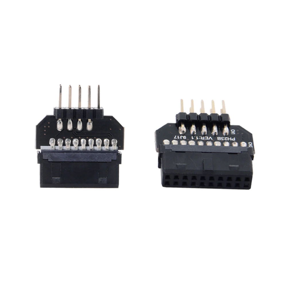 

Разъем для передней панели, USB3.0 19-pin к USB2.0 9-контактный адаптер для материнской платы, шасси с адаптером для разъема USB2.0 9P