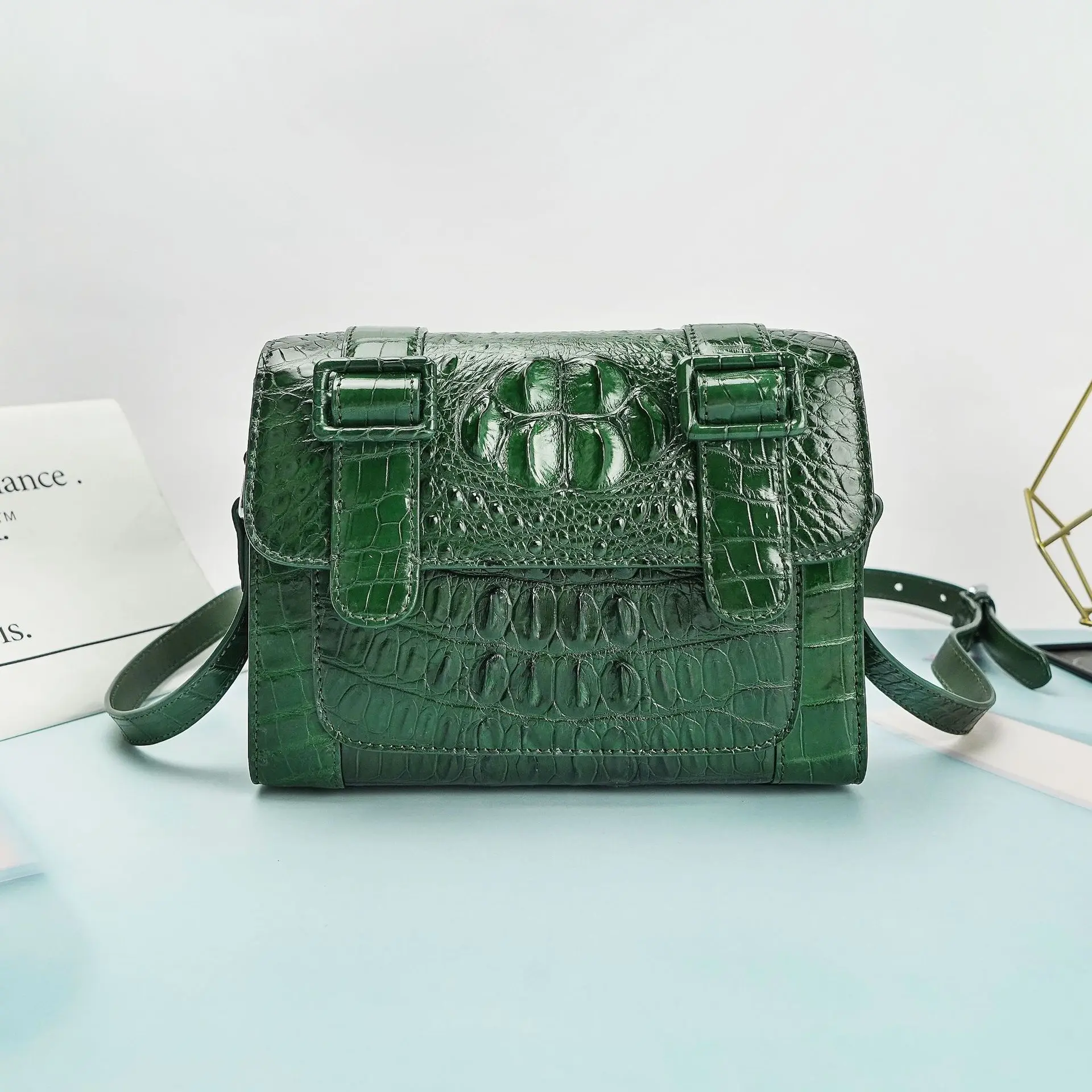 

2022 New Crocodile Skull Cambridge Bag Fashion Women's Small Bag Summer Lady Messenger Bag Genuine Leather Shoulder Bag 45