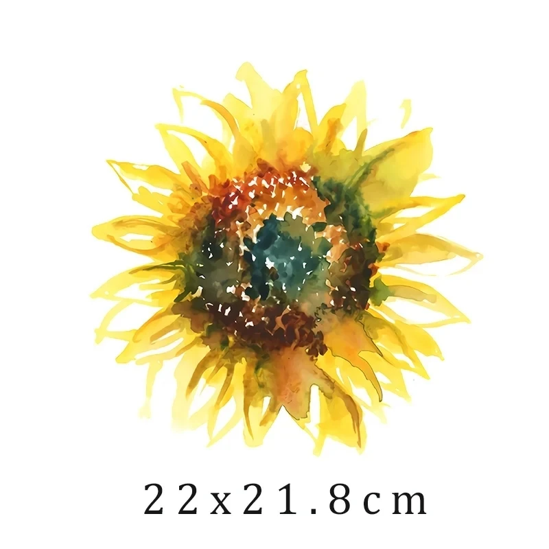 Рисунок подсолнухов с желтыми цветами DTF термонаклейки Переводные картинки для
