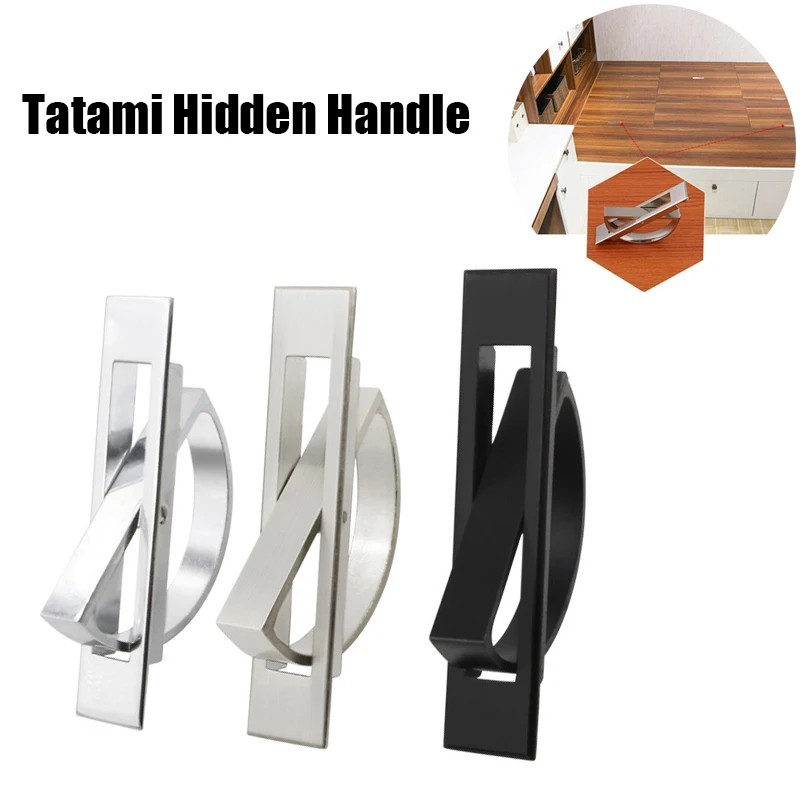 

Zinc Alloy Tatami Hidden Handles Door Embedded Pull Cover Floor Cabinet Handle Dark Recessed Knobs Furniture Hardware