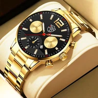 fashion mens watches men business stainless steel quartz wrist watch calendar luminous man casual leather watch reloj hombre