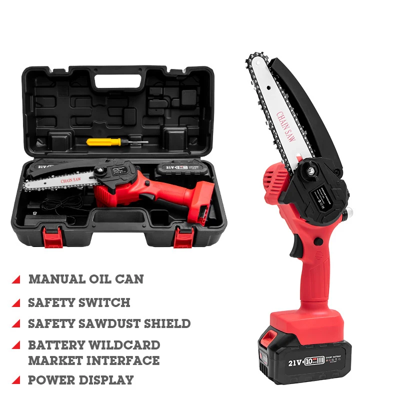 

Electric Chainsaw 3000MAH Lithium Battery Electric Chainsaw 6 inch 1000W High Power Chainsaw Logging Cutting Garden Tools