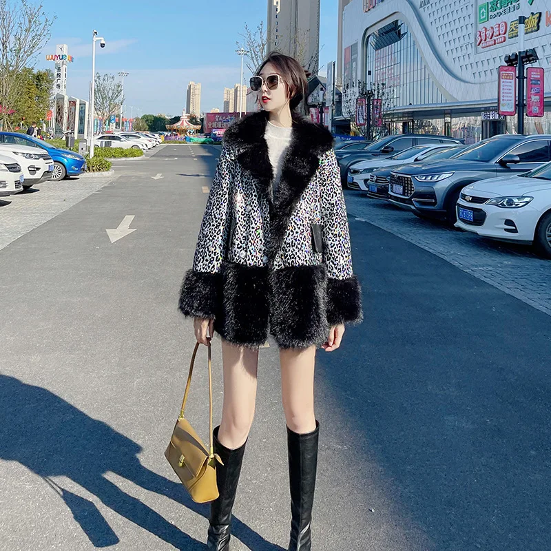 2022 fur coat women's mid-length autumn and winter new thick plush fur young fur coat