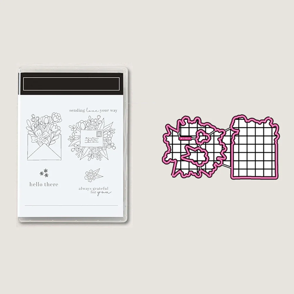 

2022 New Sending Love Cutting Dies Clear Stamps Seal Diy Craft Paper Gift Cards Scrapbooking Album Decoration Embossing Molds