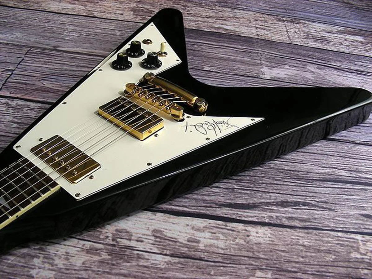 

Custom Jimi Hendrix Flying V Electric Guitar, Gold Hardware