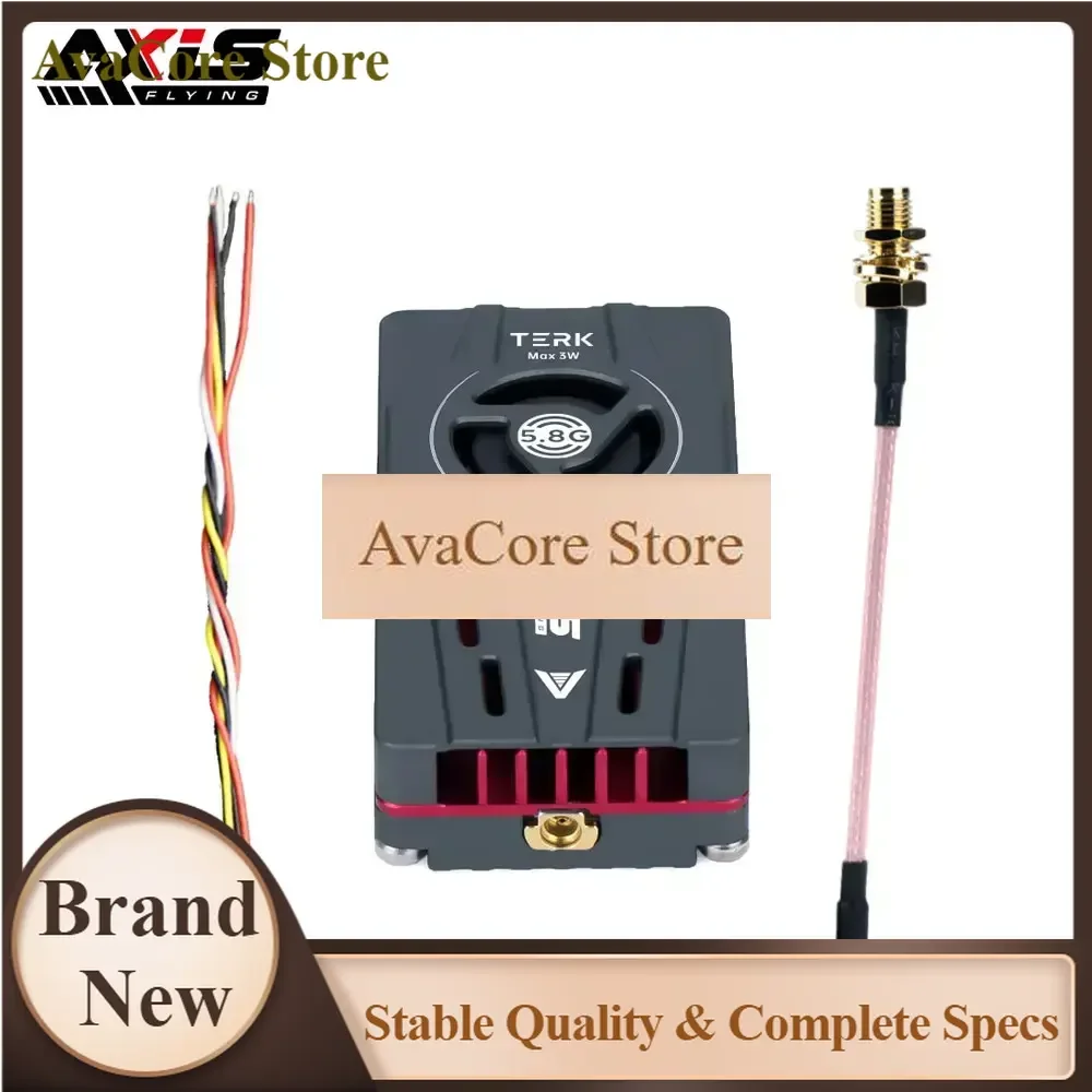 Фото AvaCoreAxisflying TERK Max 5.8G 3W VTX с вентилятором и радиатором из ЧПУ, двойными функциональными кнопками, встроенным микрофоном, бесшумный, для FPV-дронов дальнего радиуса действия №1