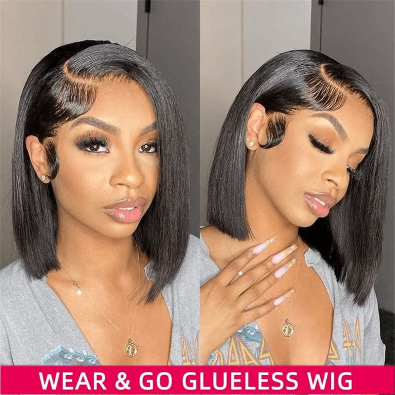 

Парик Короткий Боб, прямые волосы, прозрачные парики из человеческих волос на сетке, бразильские волосы 5x5, парик без клея на сетке, предварительно выщипанные плотность 250%