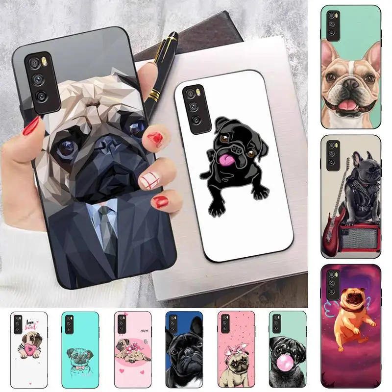 

Pug Dog Painting Phone Case for Huawei Y 6 9 7 5 8s prime 2019 2018 enjoy 7 plus