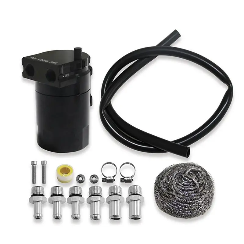 

300ml Oil Catch Can Kit Car Universal Baffled Aluminum Oil Trap Reservoir Tank Catch Tank With Air Filter