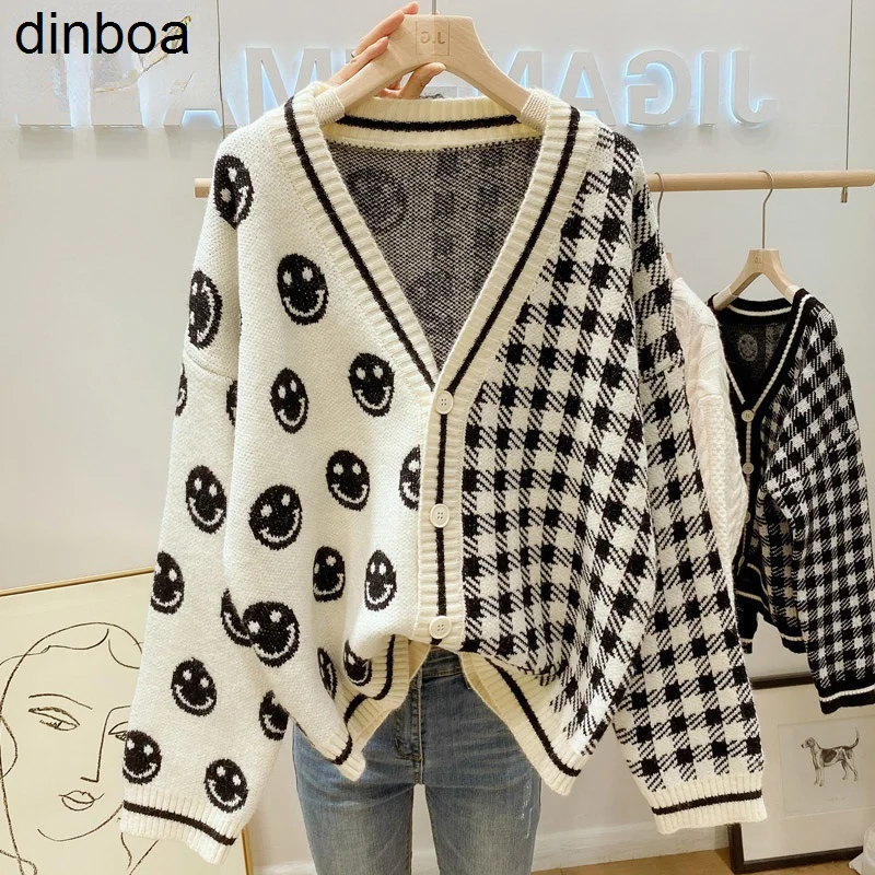 

Женский вязаный кардиган, свободная верхняя одежда в Корейском стиле, кардиган-кимоно для зимы и осени, Y2k, 2022
