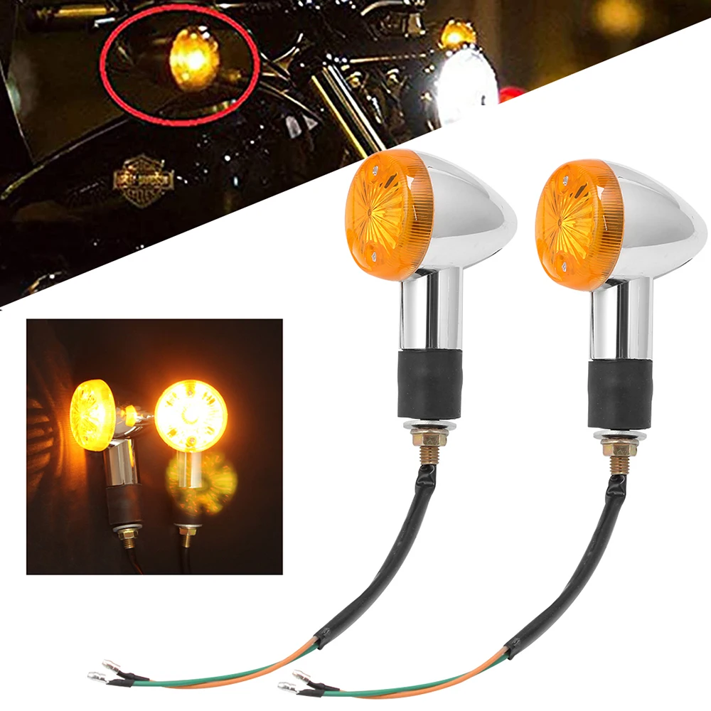 

Motorcycle Turn Signals Light 2PCS Universal 12V Mini Bullet Blinker Indicator Lamps for Aprilia Ducati Harley Kawasaki Suzuki