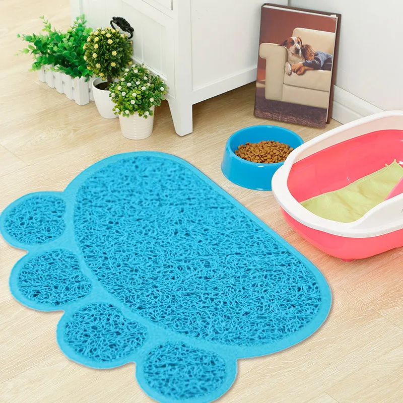 

Pet Cat Litter Mat Paw Print Feeding Bowl Placemat Cat Bed Pads Non-slip Waterproof Litter Trapper Mats Cat Accessories