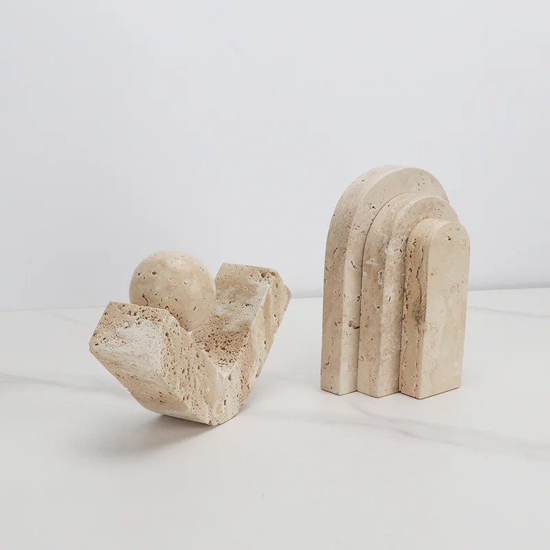 Натуральный мраморный камень Wabi-sabi ветер бежевый травертин нестандартные