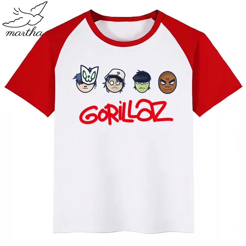 Gorillaz Cartoon Print Boys Girls T-Shirt Kids Funny Clothes Children Summer Short Sleeve Baby Tops，Drop Ship